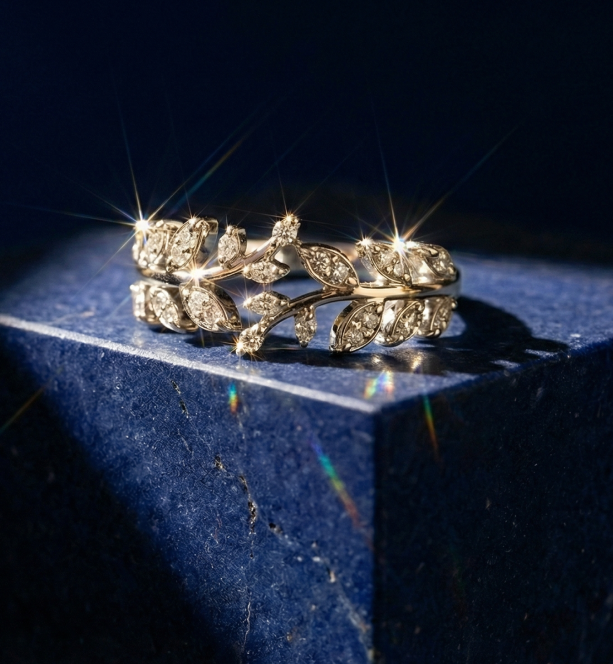 Silver Jems — royal blue lifestyle jewellery campaign featuring model wearing silver pieces