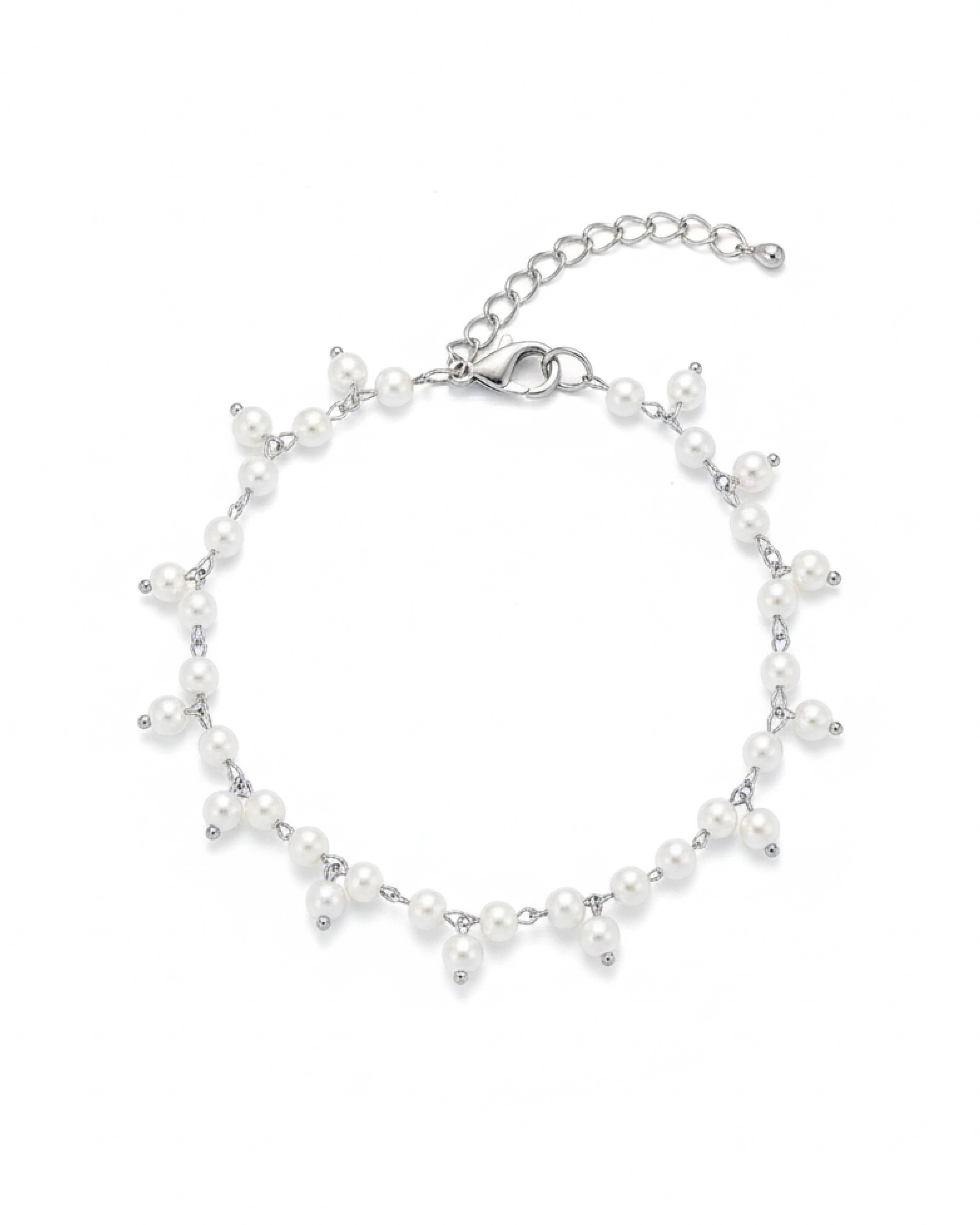 Luminous Pearl Cascade Bracelet – 925 Sterling Silver - 925 sterling silver | Silver Jems