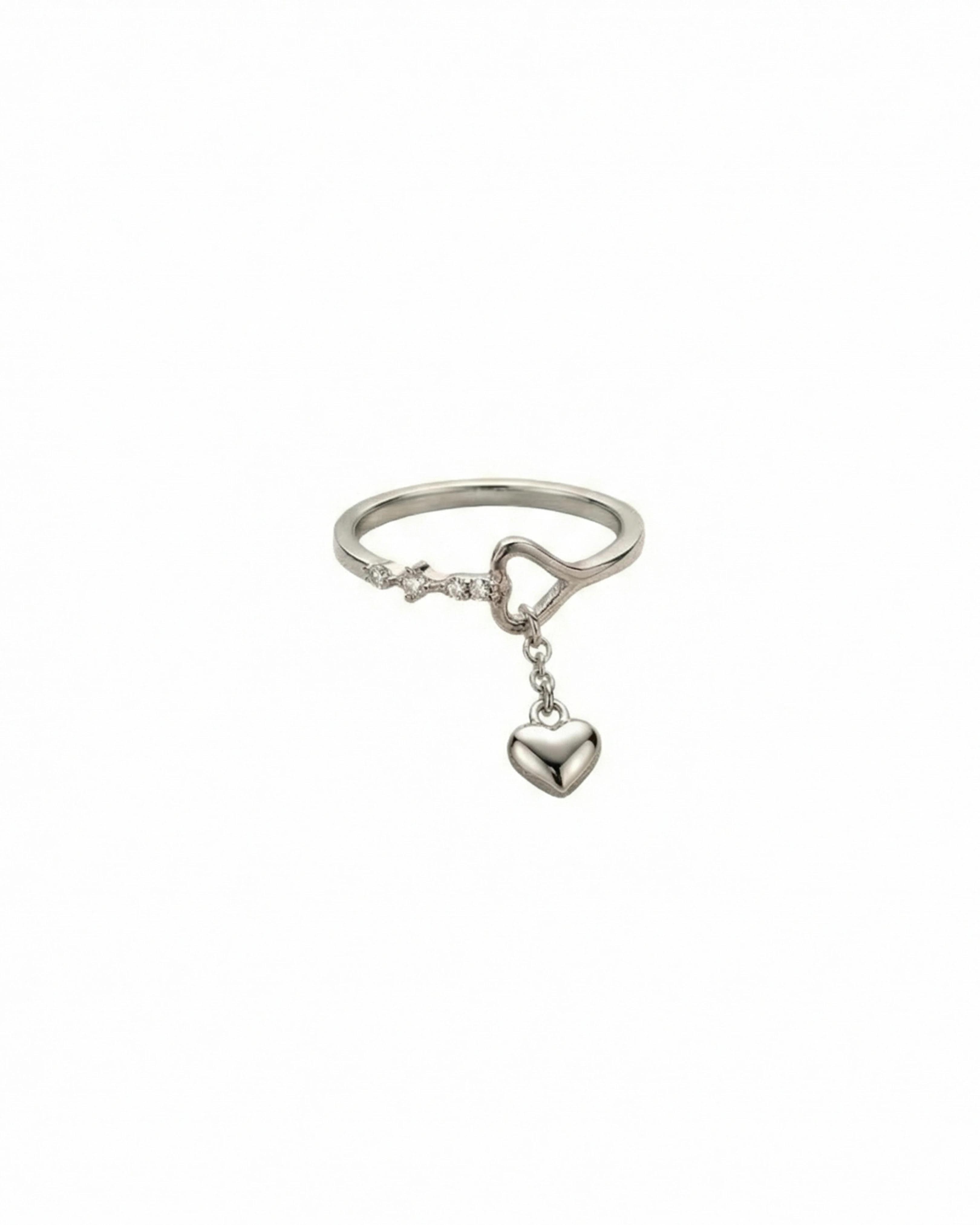 Eternal Love Dangle Heart Ring – 925 Sterling Silver - 925 sterling silver | Silver Jems