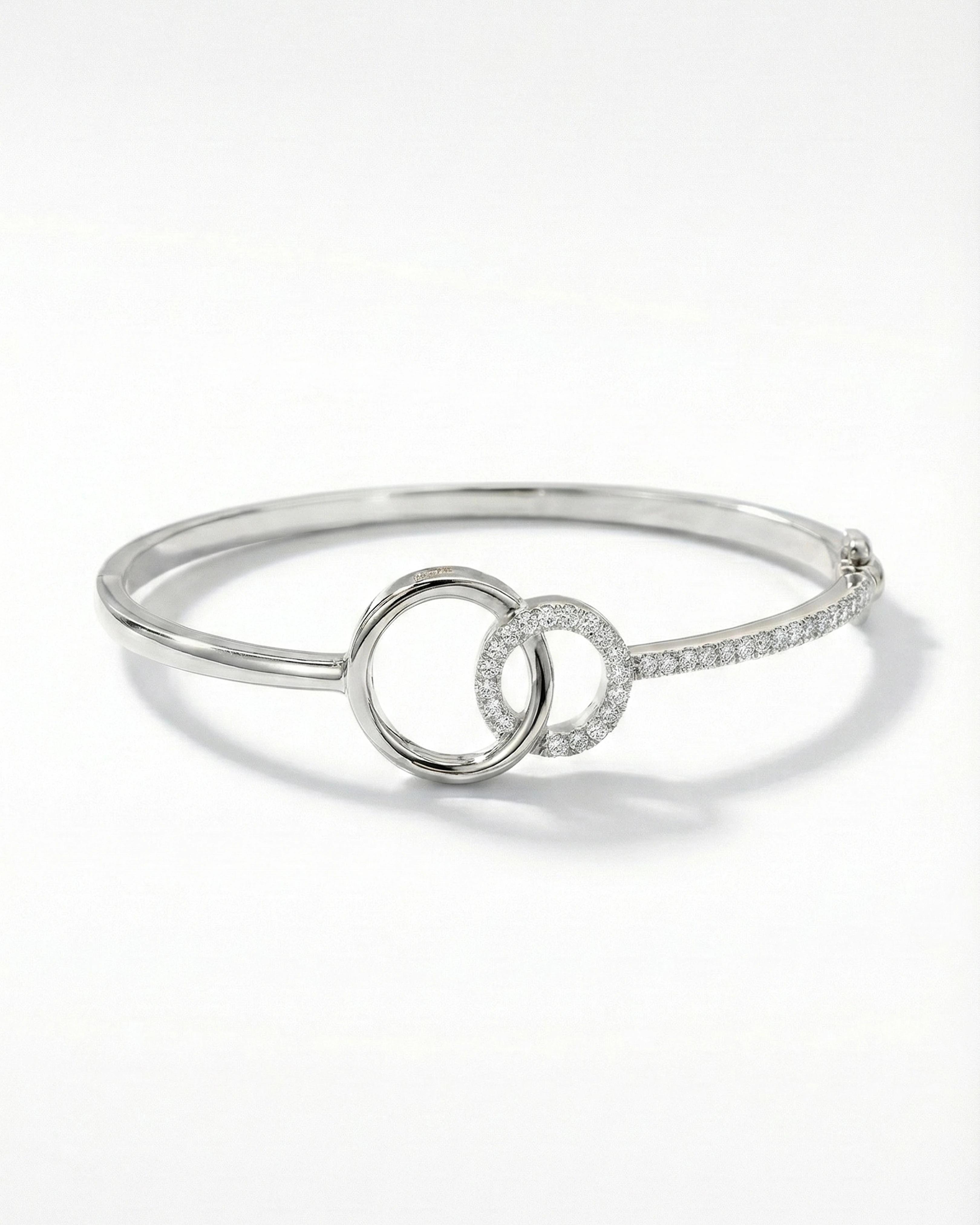 Entwined Unity Halo Bangle – 925 Sterling Silver - 925 sterling silver | Silver Jems
