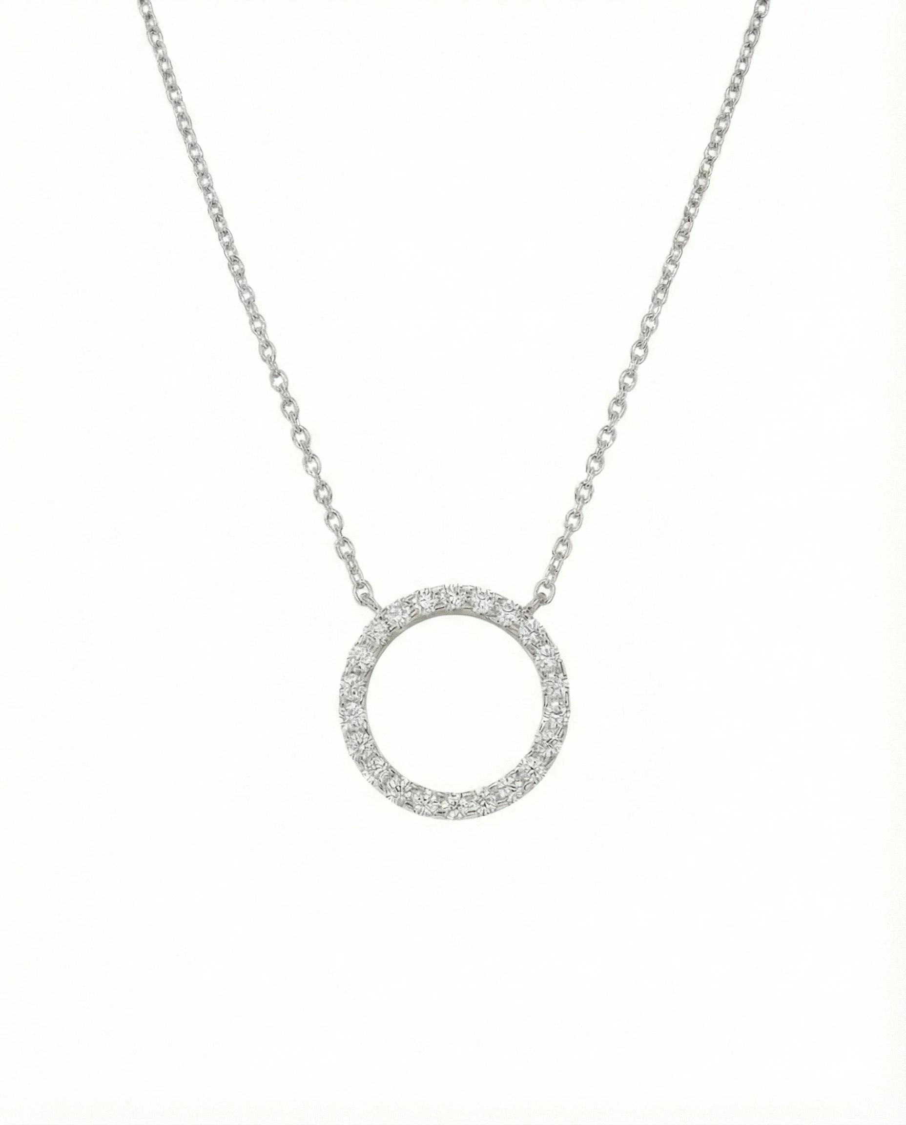 Ethereal Halo Circle Necklace – 925 Sterling Silver - 925 sterling silver | Silver Jems