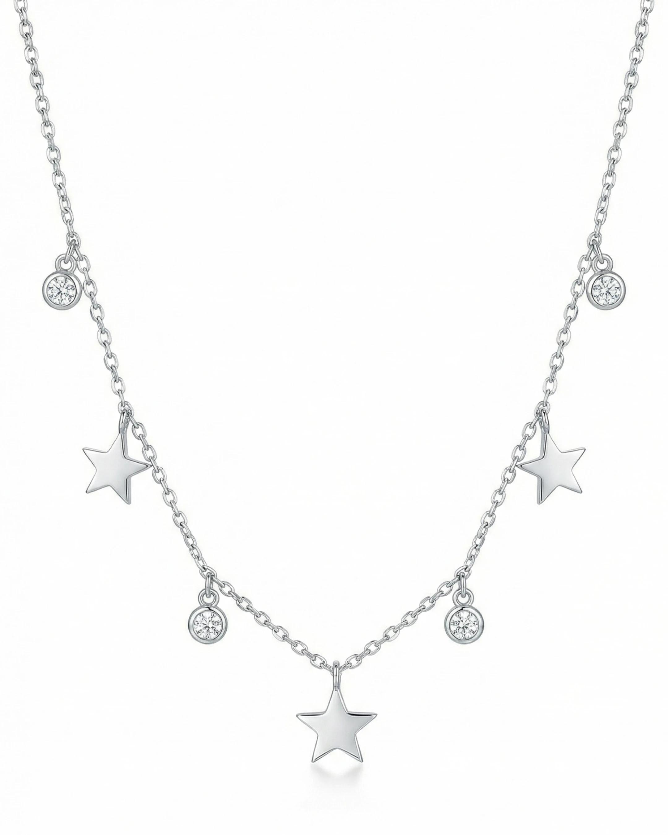 Celestial Stardust Station Necklace – 925 Sterling Silver - 925 sterling silver | Silver Jems