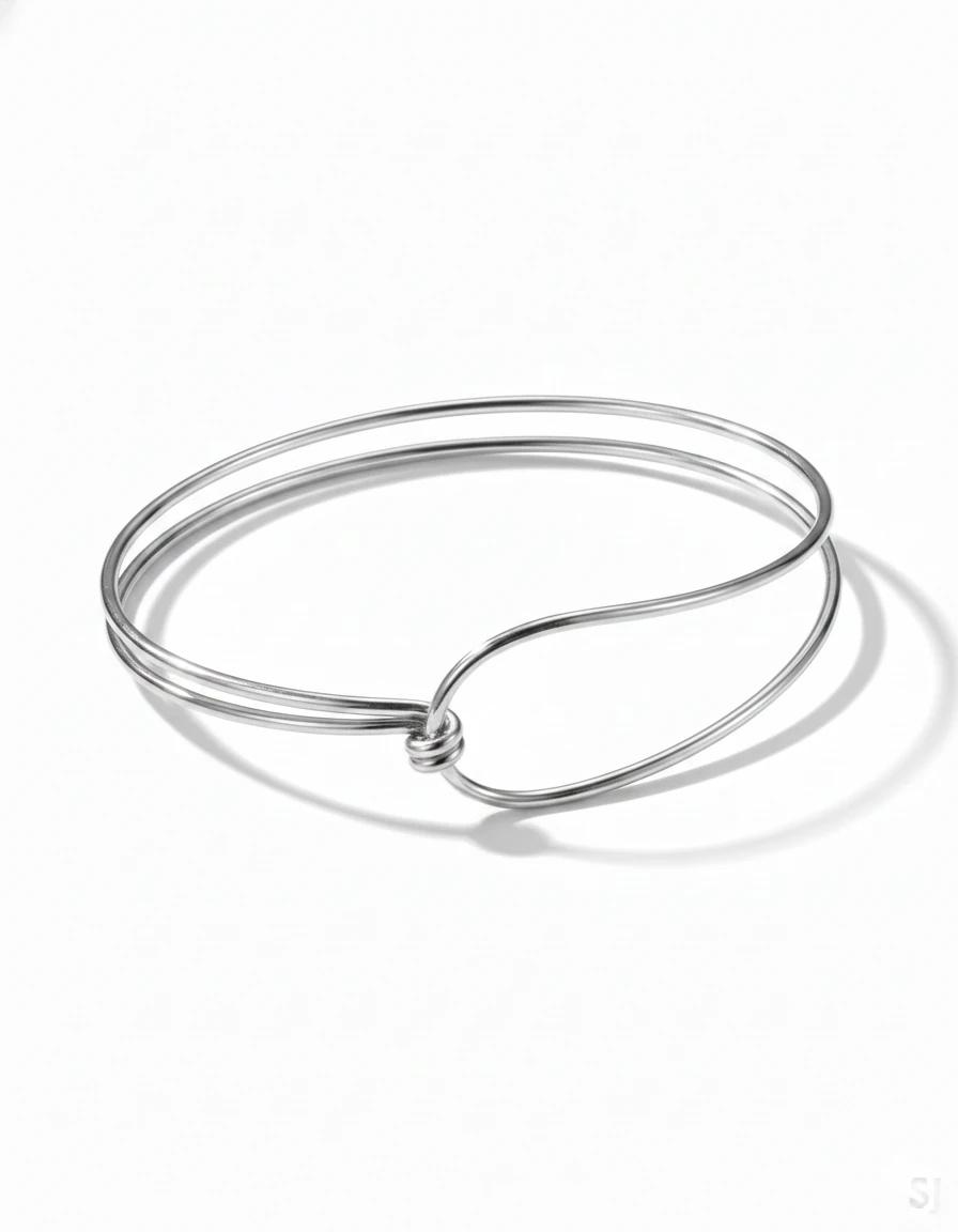 Infinity Knot Minimalist Bangle – 925 Sterling Silver - 925 sterling silver | Silver Jems