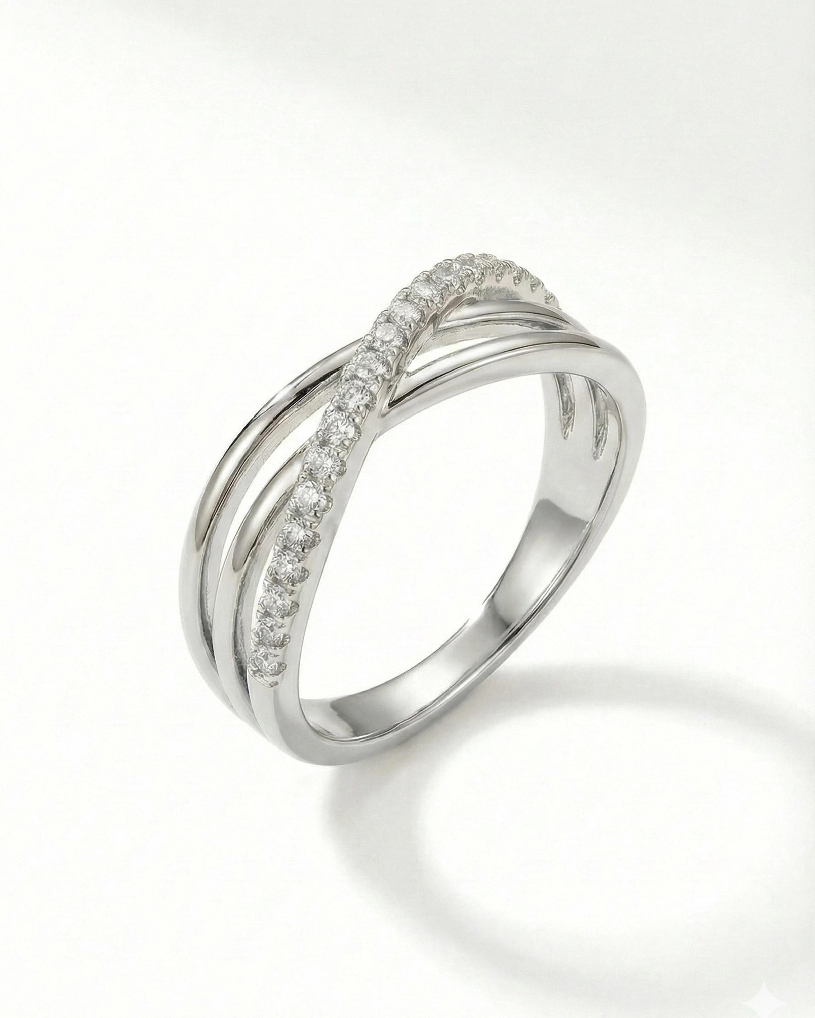 Infinity Cross Pavé Adjustable Band – 925 Sterling Silver - 925 sterling silver | Silver Jems