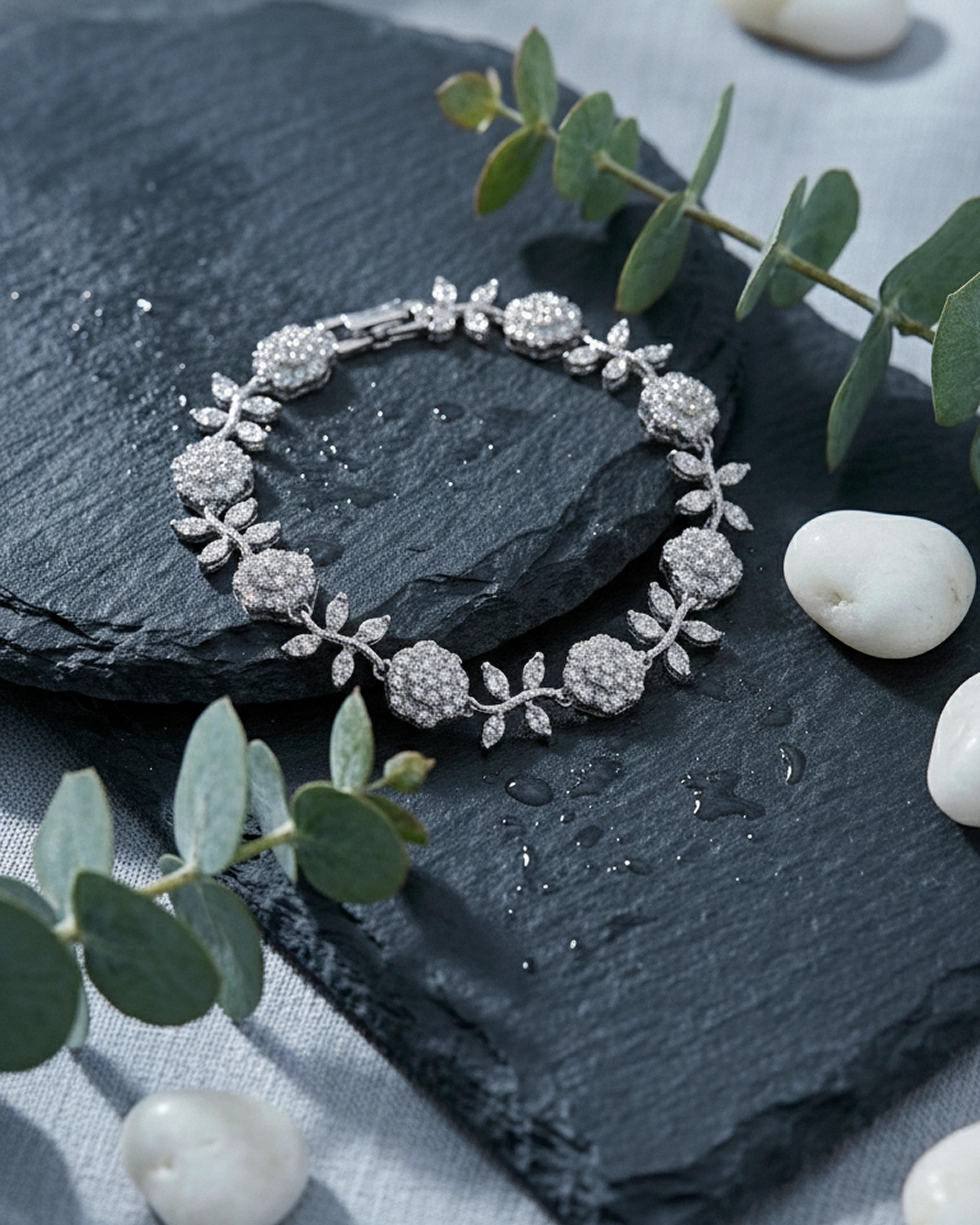 Golden Blossom Vine Bracelet – 925 Sterling Silver view 3