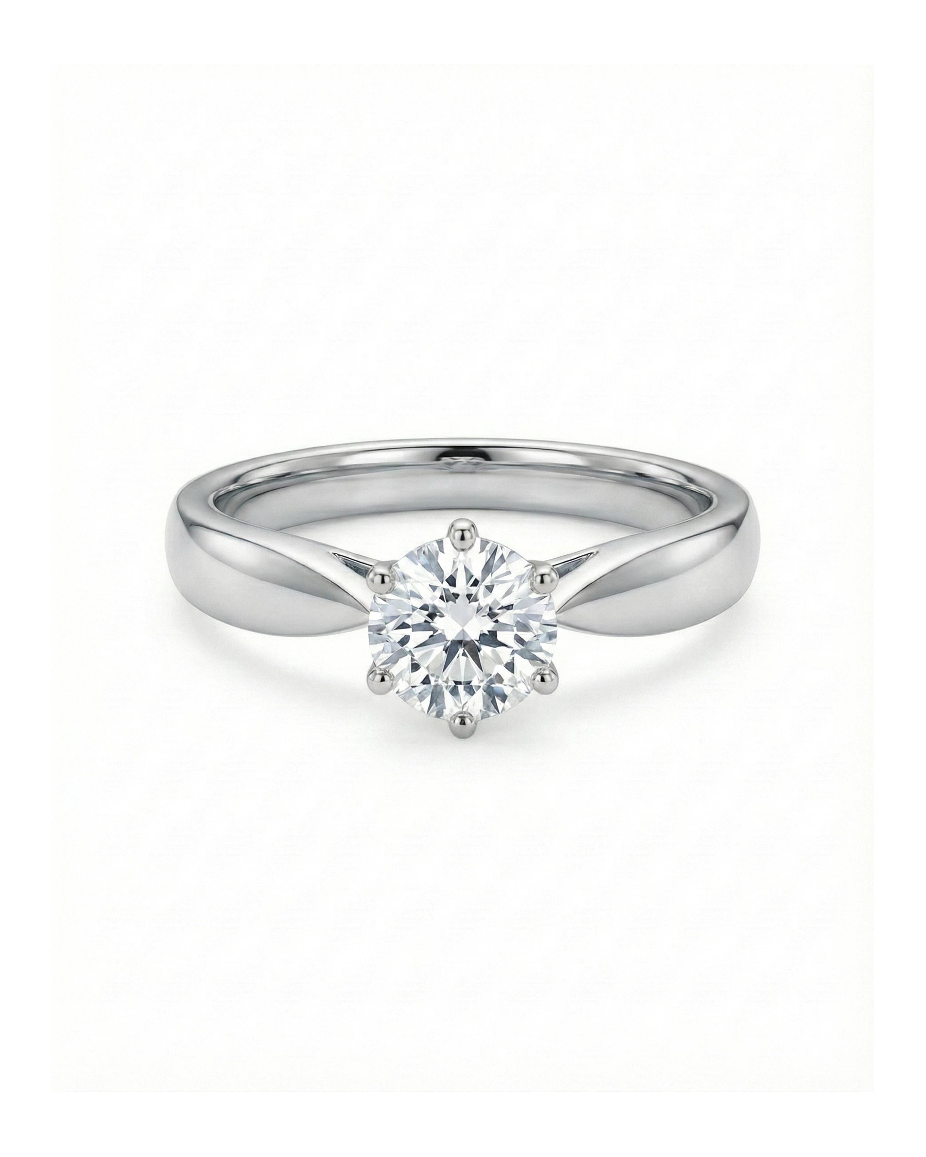 Starlight Solitaire Classic Ring – 925 Sterling Silver - 925 sterling silver | Silver Jems
