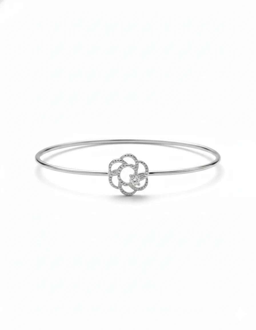 Midnight Rose Filigree Bangle – 925 Sterling Silver - 925 sterling silver | Silver Jems