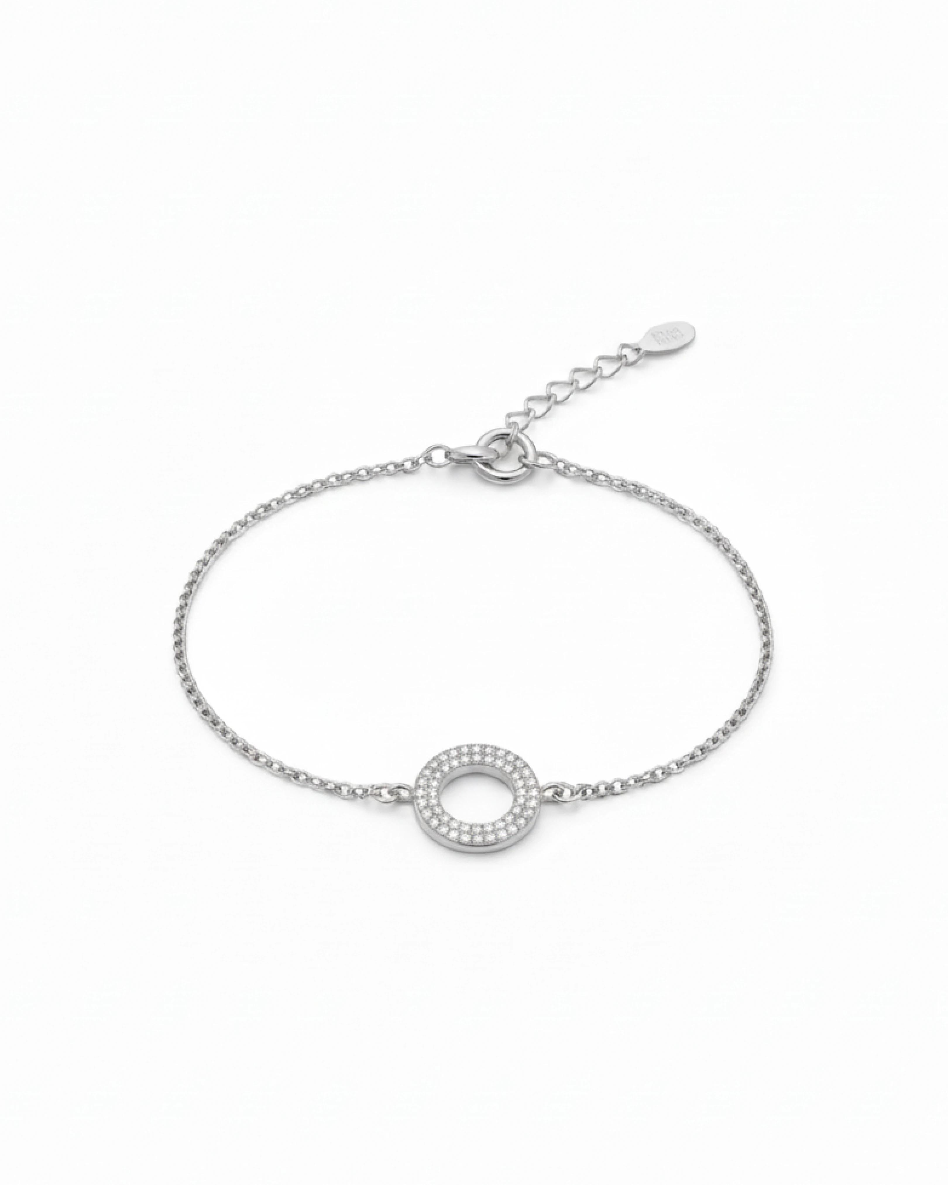Ethereal Halo Curb Chain Bracelet – 925 Sterling Silver - 925 sterling silver | Silver Jems
