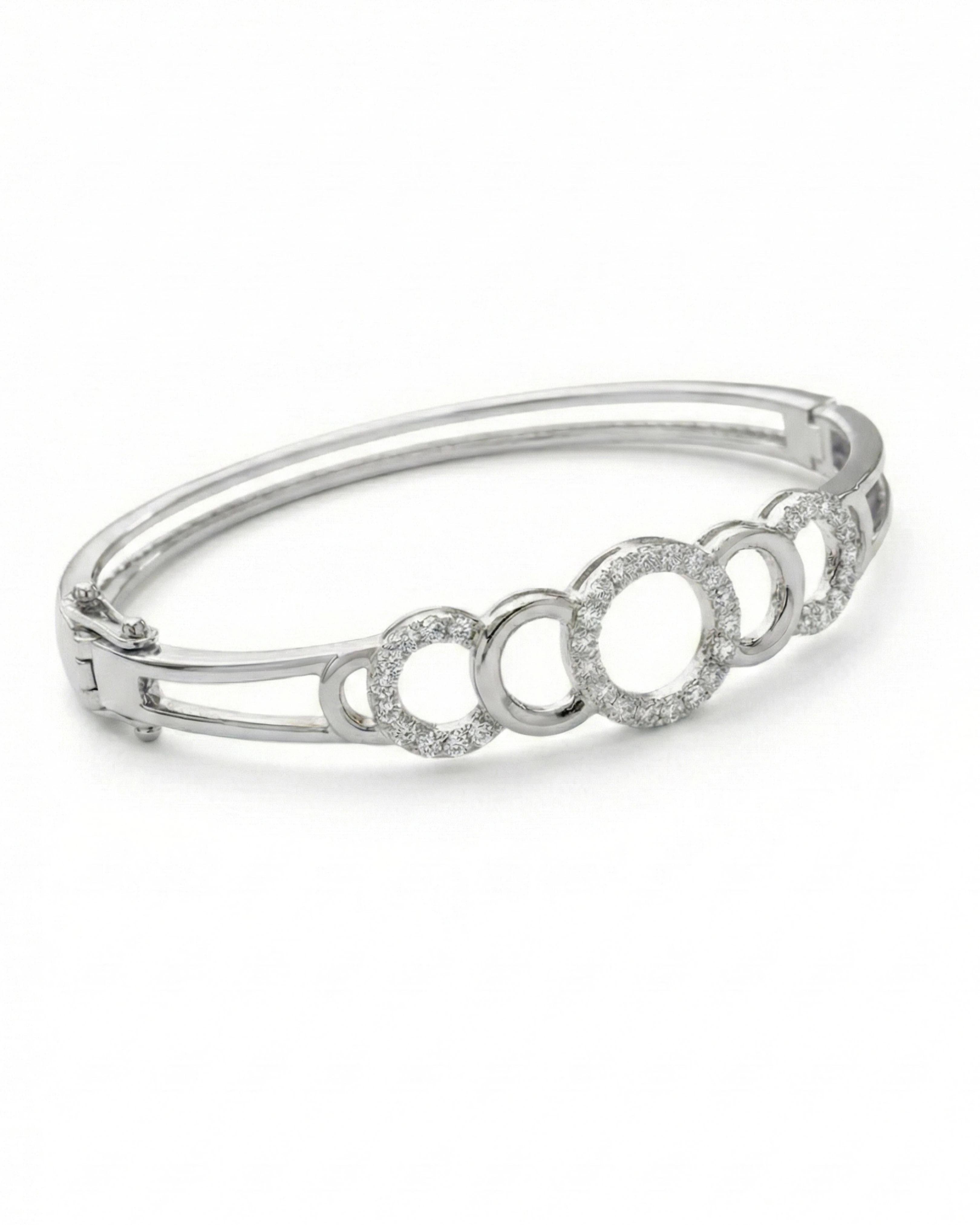 Infinity Aura Interlocking Circle Bangle – 925 Sterling Silver - 925 sterling silver | Silver Jems