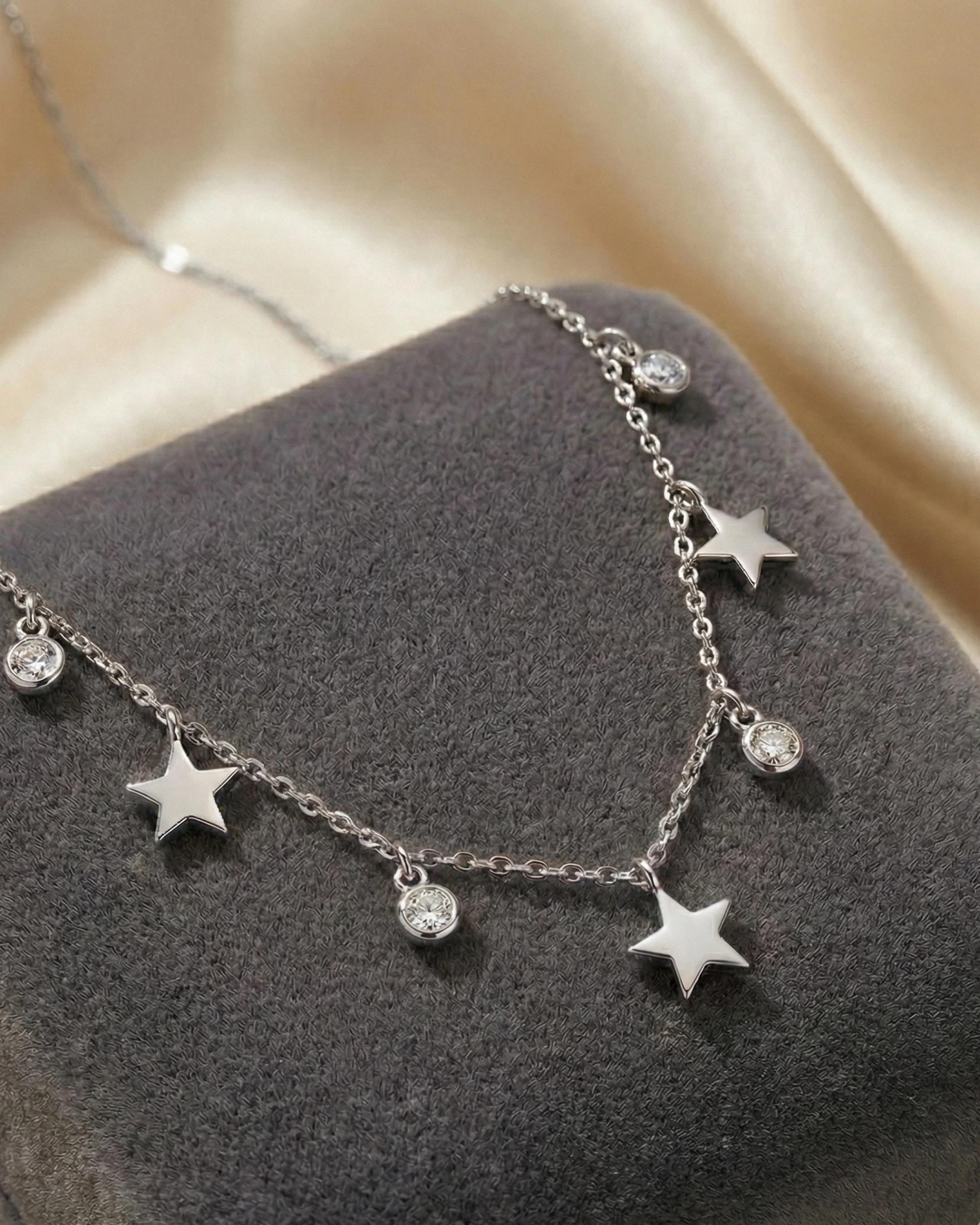 Celestial Stardust Station Necklace – 925 Sterling Silver view 3