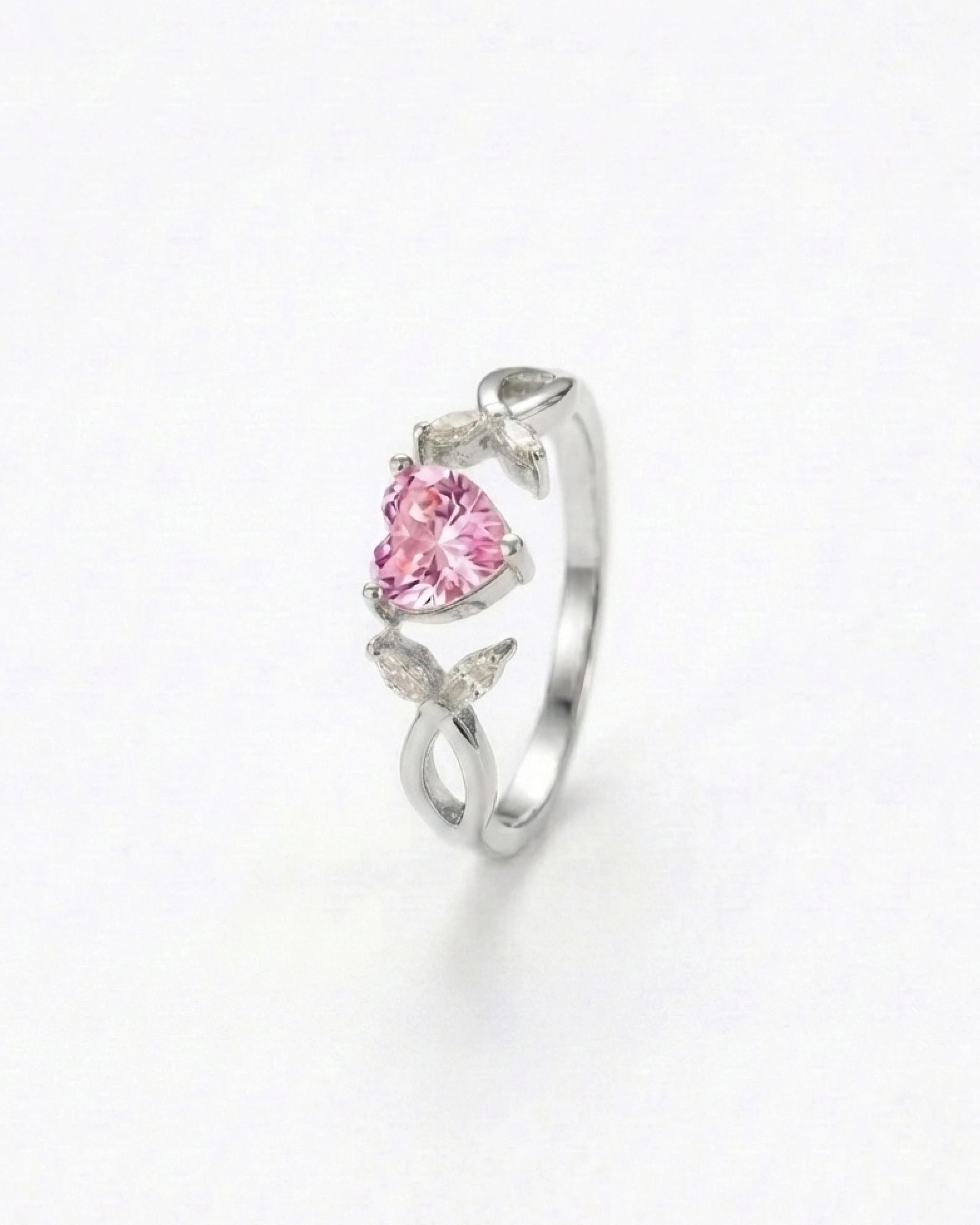 Radiant Heart Bloom Solitaire Ring – 925 Sterling Silver - 925 sterling silver | Silver Jems